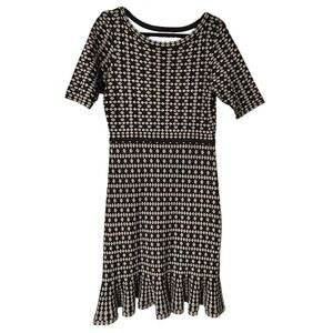 Neiman Marcus Black & Tan Ruffle Hem Dress – Size 10